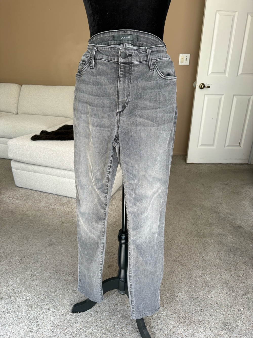 Joe's Jeans Straight Leg High-Rise Jeans - Gray size 29